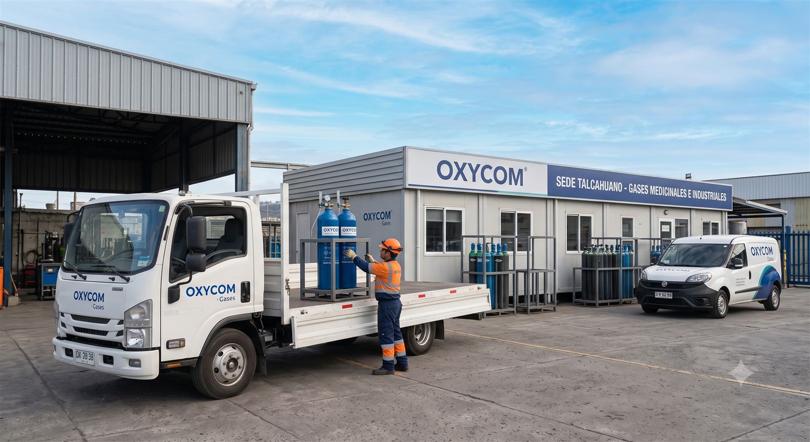 Sede y flota Oxycom en Talcahuano